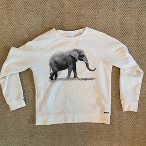 crew sweatshirt with elephant
